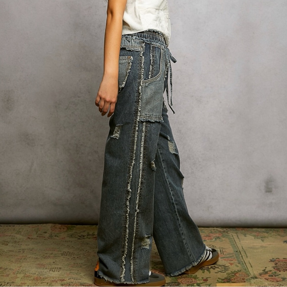 NWT POL Distressed Wide-Leg Denim Jeans - Picture 3 of 8